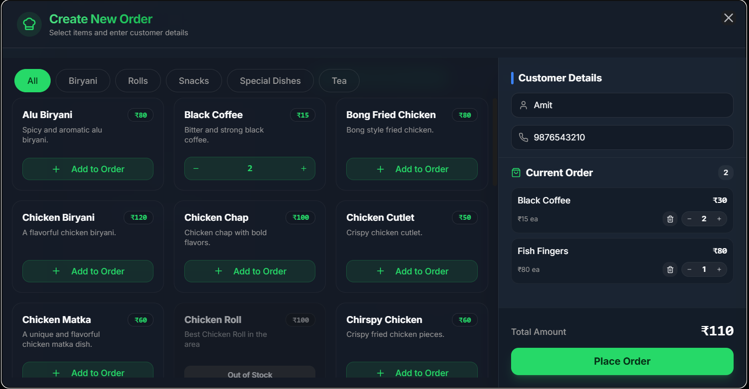 Create Order POS
