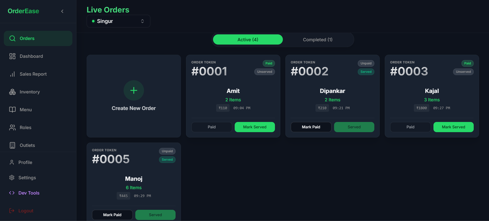 Detailed Order Tracking